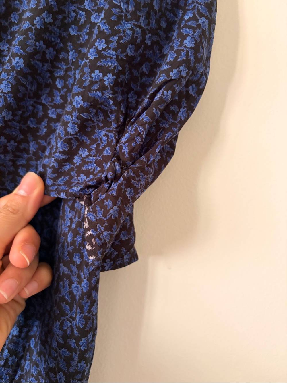Madewell Navy Blue Floral Wrap Maxi Dress - Picture 3 of 7